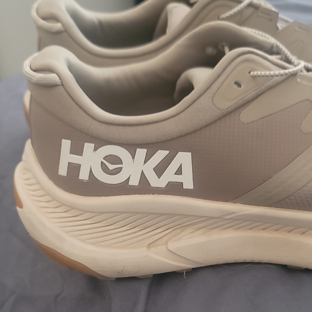 Hoka Men's Beige Sneakers- Worn Twice- Like New.